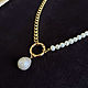 Pearl asymmetric gold-plated chain Necklace. Necklace. Only_you_byElena. My Livemaster. Фото №4