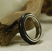 Украшения handmade. Livemaster - original item Ring made of ebony and metal. Handmade.