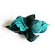Order Leather clip Caribbean flower turquoise sea wave. De-Si-Re. Livemaster. . Brooches Фото №3