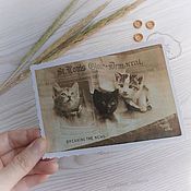 Открытки handmade. Livemaster - original item Cat3 Postcard. Handmade.
