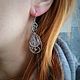 Серьги капли с розовым кварцем wire wrap. Серьги классические. Selena Di украшения wire wrap. Интернет-магазин Ярмарка Мастеров.  Фото №2