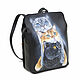 Women's backpack bag 'Three cats'. Classic Bag. Pelle Volare. My Livemaster. Фото №4