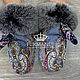 Order Winter mittens from pavloposadsky shawl with arctic fox. Olga Lavrenteva. Livemaster. . Mittens Фото №3