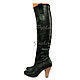 Boots Python skin. Women's boots of the Python on the heel. Author's shoes made from Python. High boots made from Python. Beautiful boots handmade Python skin. Fashion boots with zipper
