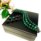 Украшения handmade. Livemaster - original item Malachite bracelet and earrings 