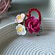 Цветущее сердце. Кулон. Knitted flowers. Ярмарка Мастеров.  Фото №4