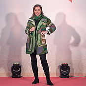 Одежда handmade. Livemaster - original item Coat with green Snood 