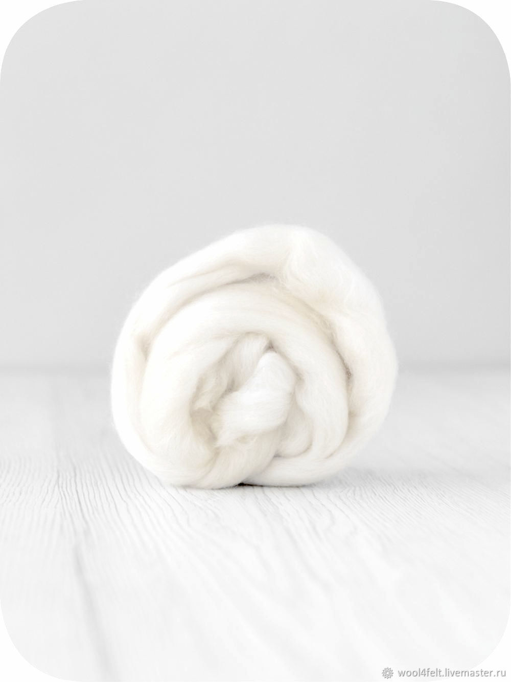 Wool Merino tops natural white 16.5 mic (50 g), Wool, Riga,  Фото №1