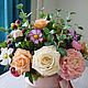 Букет в шляпной коробке из полимерной глины. Композиции. my_polymer_flowers. Ярмарка Мастеров.  Фото №5