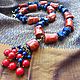 necklace 'ispahan' (coral, lapis lazuli, hematite), Necklace, Moscow,  Фото №1