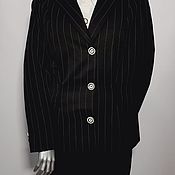 Одежда handmade. Livemaster - original item Classic women`s jacket ,Black Striped 