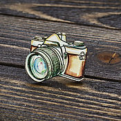 Украшения handmade. Livemaster - original item Wooden Camera icon. Handmade.