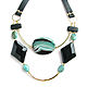 Necklace with chrysoprase and onyx, black necklace ' Melody in the forest', Necklace, Moscow,  Фото №1