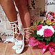 Сандалии. Солнечное лето. Хлопок. Сандалии. Ботинки от Маринки. Ярмарка Мастеров.  Фото №5