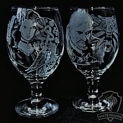 Посуда handmade. Livemaster - original item Geralt and Ian. Pair of glasses. Handmade.