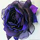 Order FABRIC FLOWERS. Chiffon rose ' Ultraviolet'. fioridellavita. Livemaster. . Brooches Фото №3