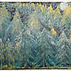 Картина масляной пастелью лес при луне «В серебре» 297х420 мм, Картины, Волгоград,  Фото №1