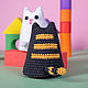 Мягкая игрушка - маленький полосатый кот с вашим настроением. Амигуруми куклы и игрушки. Вязаные игрушки - Ольга (knitlandiya). Интернет-магазин Ярмарка Мастеров.  Фото №2