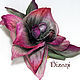 Order Orchid 'Sander' brooch. silk flowers, fabric flowers. Dizani. Livemaster. . Flowers Фото №3