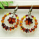 Earrings 'Star circle' amber silver. Earrings. Frollena II. Natural Baltic amber. My Livemaster. Фото №6