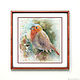 Watercolor painting. Birds. Robin, Pictures, Moscow,  Фото №1