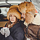 Mens fox fur hat in red, Hat with ear flaps, Moscow,  Фото №1