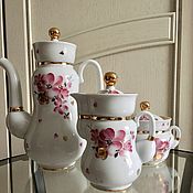 Винтаж handmade. Livemaster - original item Coffee set LFZ vintage porcelain SPRING teapot USSR porcelain. Handmade.