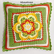 Для дома и интерьера handmade. Livemaster - original item Pillowcases: Knitted Pillowcase Blooming Lotus. Handmade.