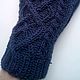 Order Knitted mitts 101, dark blue, half-wool. HOBBIMANIYA (satinik). Livemaster. . Mitts Фото №3