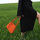 Маленькая вязаная сумка оранжевая. Сумка-торба. Irina Pinsker. Вязание. Интернет-магазин Ярмарка Мастеров.  Фото №2