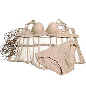 Одежда handmade. Livemaster - original item A set of underwear with a transparent linen corset on the straps. Handmade.