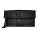 Clutch made from Python. Classic clutch from Python. The clutch is of Python with tassels. Stylish clutch bag handmade. Evening clutch made of Python. Clutch of Python zip. Black clutch bag of Python 