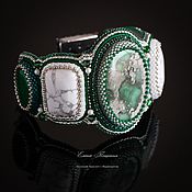 Украшения handmade. Livemaster - original item Green White Bracelet with green variscite. Handmade.
