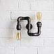 Sconce lamp made of VGP pipes in the Loft style 'Deglas 7', Sconce, Ivanovo,  Фото №1