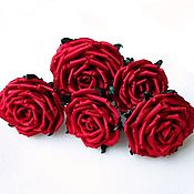 Брошь-роза из шелка "Нежная пастель"