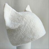 Аксессуары handmade. Livemaster - original item Hat Kitten white. Handmade.