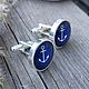 Cufflinks silver Anchor (large), Cuff Links, Moscow,  Фото №1