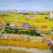 Картины и панно handmade. Livemaster - original item Oil painting the Harvest (Harvest. 1888) a Copy of van Gogh`s work. Handmade.