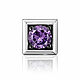Серебряная монопусета с аметистом QUADRO AMETIST. Одиночная серьга. THING JEWELRY. Интернет-магазин Ярмарка Мастеров.  Фото №2