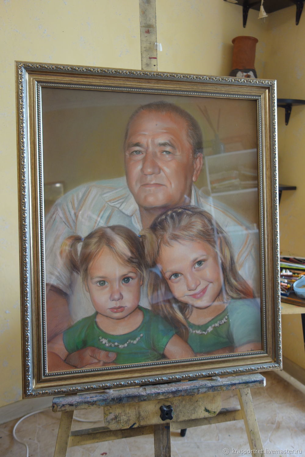 Семейный портрет с детьми, классический реалистичный портрет, картина ...