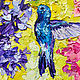 Order Hummingbird bird oil painting 'Sunny Summer' abstraction. Svetlana Samsonova. Livemaster. . Pictures Фото №3