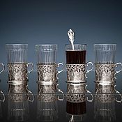 Посуда handmade. Livemaster - original item Set of silver cup holders 6 pcs (Holland). Handmade.