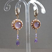 Украшения handmade. Livemaster - original item Antique earrings with amethyst, lilac earrings with pendants. Handmade.