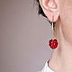 Red raspberry-long gold-plated earrings. Earrings. ToutBerry. My Livemaster. Фото №6