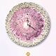 Настенные часы разные розовые с горным хрусталем, Часы классические, Москва,  Фото №1