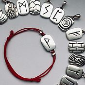 Украшения handmade. Livemaster - original item Bracelet with rune of Wunjo, silver, paracord. Handmade.