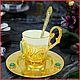 Coffee Cup and saucer porcelain z347, Gifts, Chrysostom,  Фото №1