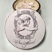 Свадебный салон handmade. Livemaster - original item Wedding ring box "Funny Cupid". Handmade.