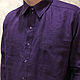 Мужская рубашка из льна с фиксатором длины рукава Темно-фиолетовая. Рубашки мужские. Alavi_Nature_Lux. Ярмарка Мастеров.  Фото №4