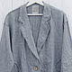 Летний жакет оверсайз с открытыми краями из 100% льна. Жакеты. LINEN & SILVER ( ЛЕН и СЕРЕБРО ). Ярмарка Мастеров.  Фото №5